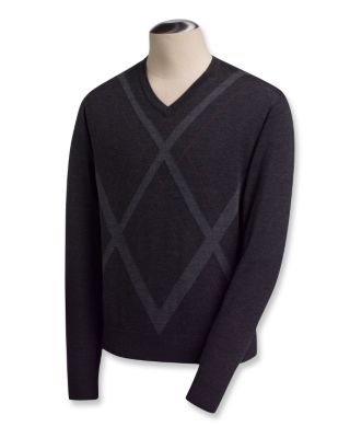 Men's B&T Dublin Merino Argyle V-Neck