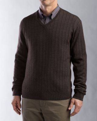Men's Signature Newberry Merino Plaited V-neck