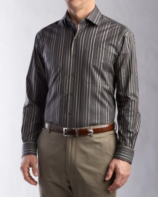 Men's Signature L/S 80/2's Cigar Stripe