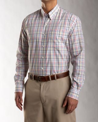 Men's B&T L/S Golden Beach Plaid Shirt