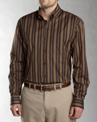 Men's B&T Signature L/S 100/2's Moorland Stripe Shirt