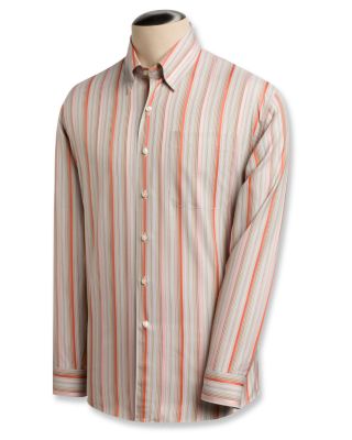 Men's L/S 100/2's Channel Stripe Shirt