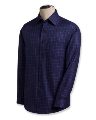 Men's L/S 80/2's Heraldic Plaid Shirt