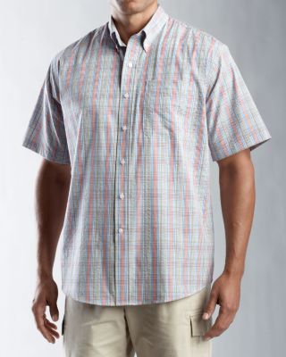 Men's B&T Villa Seersucker Plaid Shirt