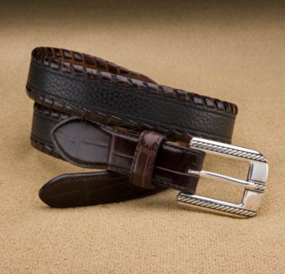 Men's Espresso Laced Belt