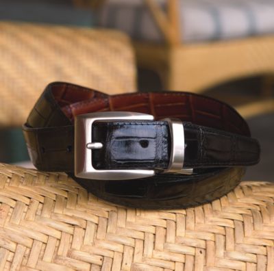 Brighton Mens Reversible Croco Belt