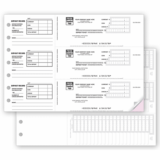 Deposit Tickets - 3-On-A-Page - Office and Business Supplies Online - Ipayo.com