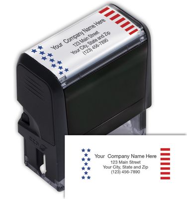 Name & Address Patriotic Stamp - Self-Inking