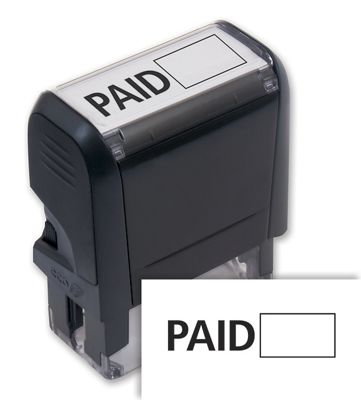 Paid w/ Open Box Stamp - Self-Inking