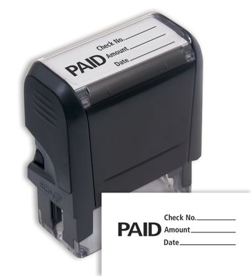 Paid w/ lines Stamp - Self-Inking