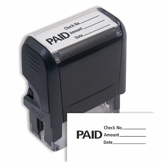 Paid w/ lines Stamp - Self-Inking