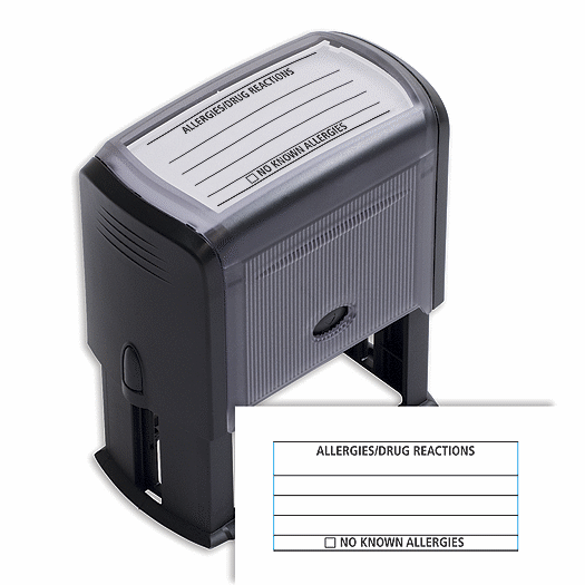 Allergies/Drug Reactions w/ lines Stamp - Self-Inking