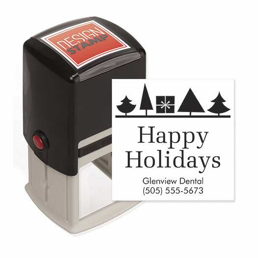Holiday Trees & Gift Design Stamp - Self-Inking