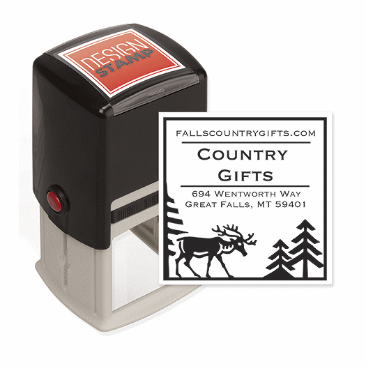 Country Moose Design Stamp - Self-Inking