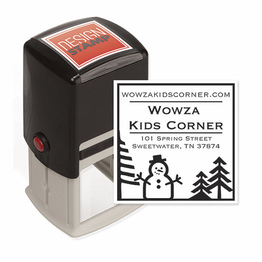 Country Snowman Design Stamp - Self-Inking
