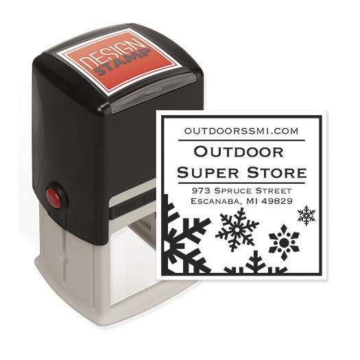 Country Snowflakes Design Stamp - Self-Inking