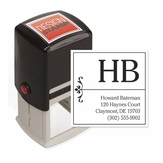 Simple Elegance Monogram Design Stamp - Self-Inking