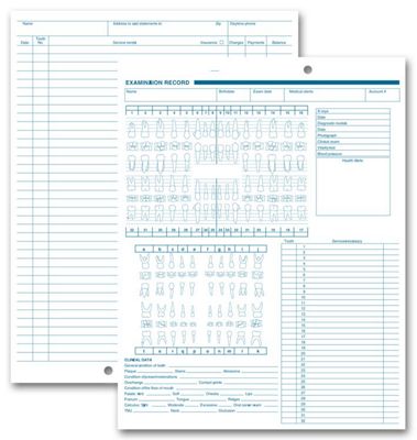 Dental Exam Record, Anatomic & Periodontic Diagrams - Office and Business Supplies Online - Ipayo.com