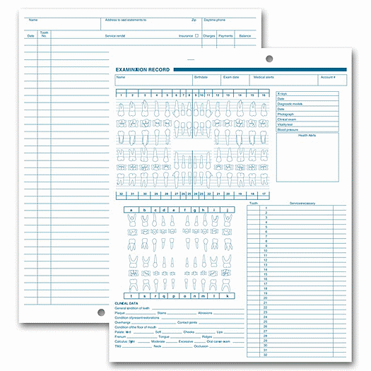 Dental Exam Record, Anatomic & Periodontic Diagrams