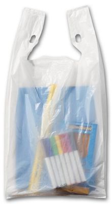 12 x 22 x 7 White Unprinted T-Shirt Bags, 11 1/2 x 7 x 23