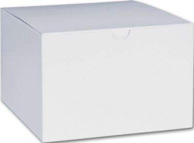 White One-Piece Gift Boxes, 6 x 6 x 4