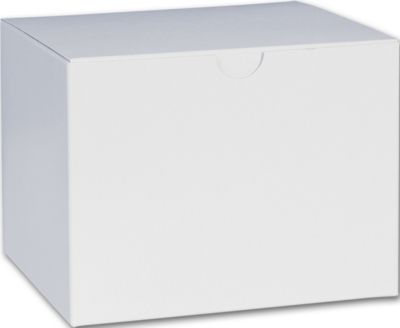 6 x 4 1/2 x 4 1/2 White One-Piece Gift Boxes, 6 x 4 1/2 x 4 1/2