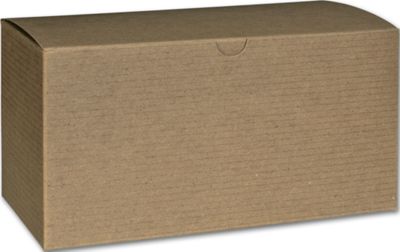 Kraft One-Piece Gift Boxes, 9 x 4 1/2 x 4 1/2