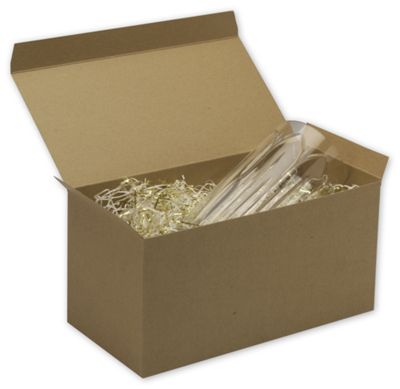 Kraft One-Piece Gift Boxes, 12 x 6 x 6