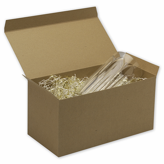 Kraft One-Piece Gift Boxes, 12 x 6 x 6