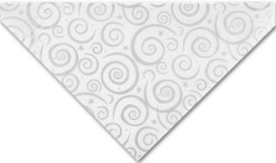 20 x 30 Silver Swirls on White Tissue Paper, 20 x 30
