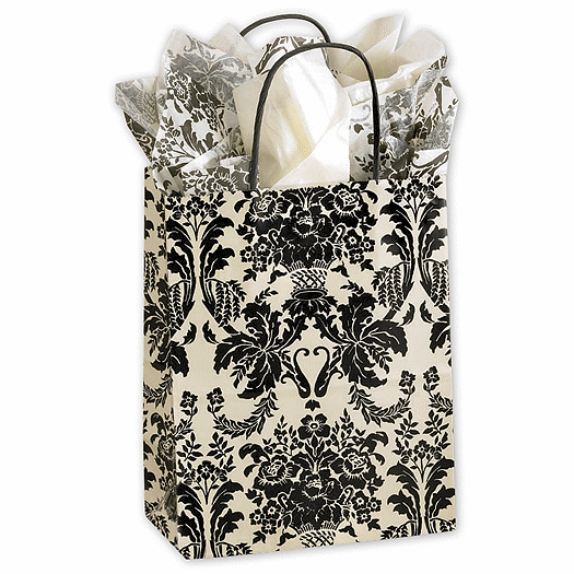 Onyx Damask Cub Shoppers, 8 1/4 x 4 3/4 x 10 1/2 - Office and Business Supplies Online - Ipayo.com