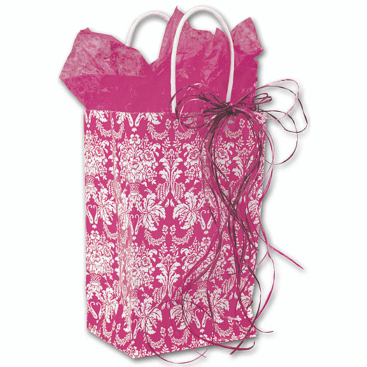 Honeysuckle Damask Shoppers, 5 1/4 x 3 1/2 x 8 1/4 - Office and Business Supplies Online - Ipayo.com