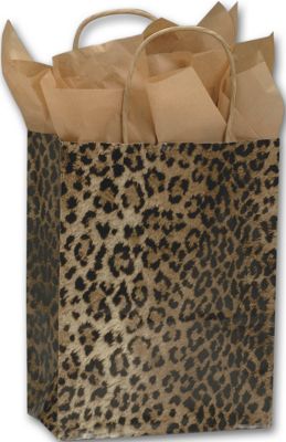 8 1/4 x 4 1/4 x 10 3/4 Leopard Printed Shoppers, 8 1/4 x 4 1/4 x 10 3/4