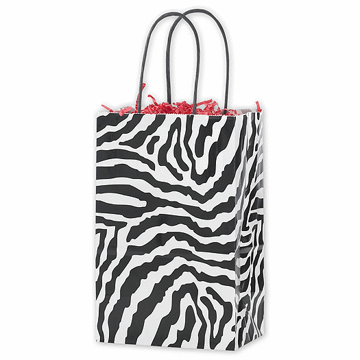 Zebra Printed Mini Cub Shoppers, 5 1/4 x 3 1/2 x 8 1/4 - Office and Business Supplies Online - Ipayo.com