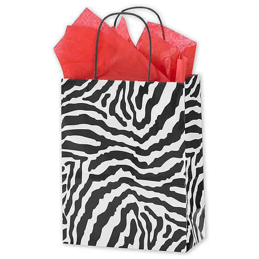 Zebra Printed Cub Shoppers, 8 1/4 x 4 1/4 x 10 3/4 - Office and Business Supplies Online - Ipayo.com