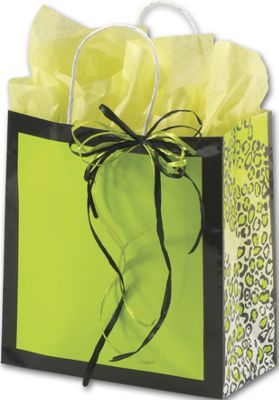 Lime Leopard Gone Wild Shoppers, 10 x 5 x 10 1/2 - Office and Business Supplies Online - Ipayo.com