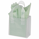 6 1/2 x 3 1/2 x 6 1/2 Clear Frosted High Density Flex Loop Shoppers