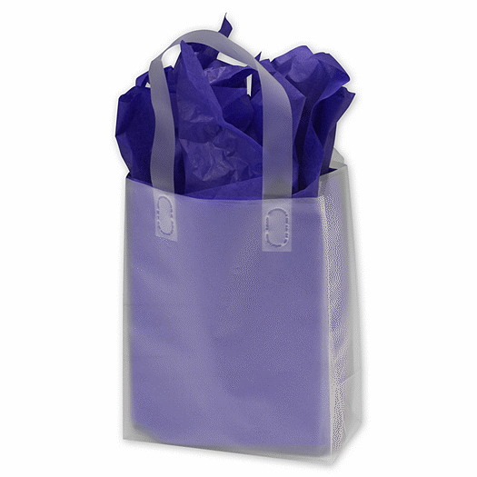 Clear Frosted High Density Flex Loop Shoppers, 8 x 4 x 10 - Office and Business Supplies Online - Ipayo.com