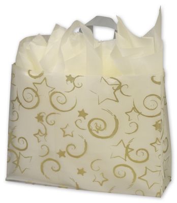 Stars Clear Frosted Flex Loop Shoppers, 16 x 6 x 12 - Office and Business Supplies Online - Ipayo.com