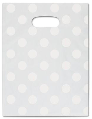 White Dots Frosted High Density Merchandise Bags, 9 x 12 - Office and Business Supplies Online - Ipayo.com