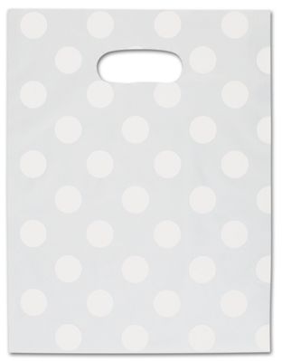 White Dots Frosted High Density Merchandise Bags, 9 x 12 - Office and Business Supplies Online - Ipayo.com