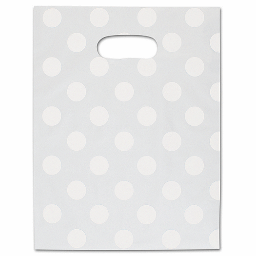 White Dots Frosted High Density Merchandise Bags, 9 x 12 - Office and Business Supplies Online - Ipayo.com