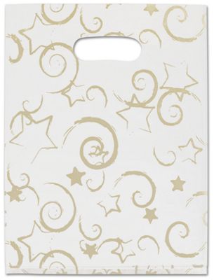 9 x 12 Stars Frosted High Density Merchandise Bags, 9 x 12
