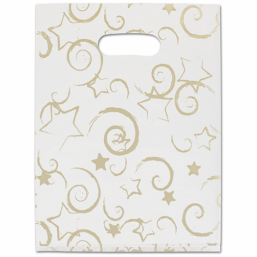 Stars Frosted High Density Merchandise Bags, 9 x 12 - Office and Business Supplies Online - Ipayo.com