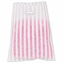 12 x 15 White Stripe Frosted High Density Merchandise Bags, 12 x 15
