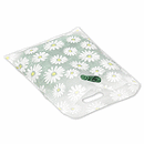 These Daisy Frosted Merchandise Bags are perfect for all your retail gift needs. Scattered print of white petals and yellow centered daises are printed on both sides. Mix and match with other colored packaging goods for a great design.
