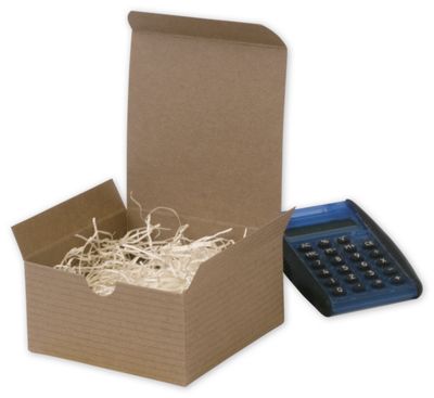 Kraft One-Piece Gift Boxes, 4 x 4 x 2 - Office and Business Supplies Online - Ipayo.com