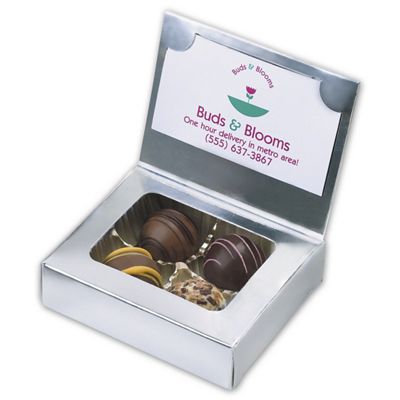 3 1/2 x 3 3/4 Chocolate Truffle Box with Business Card