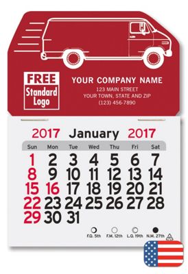 3 x 4 2017 Monthly Magnetic Van Calendar