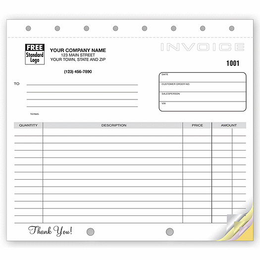 Classic Design, Lined Small Format Invoices